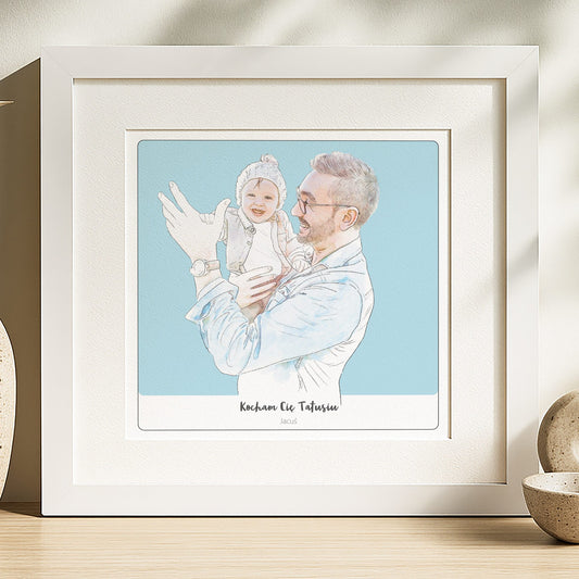 Portret na zamówienie – ojciec trzymający syna