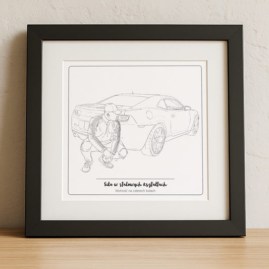 Pamiątka z samochodem – Portret dla miłośnika motoryzacji