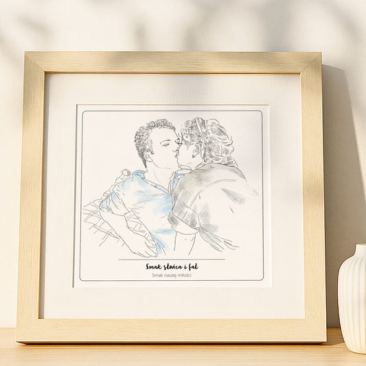 Portret pary – Ręcznie rysowany portret na zamówienie