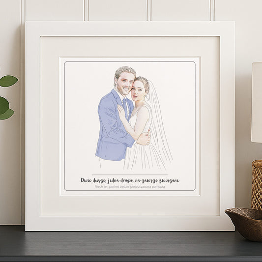 Obraz pary młodej – personalizowany portret ze zdjęcia”