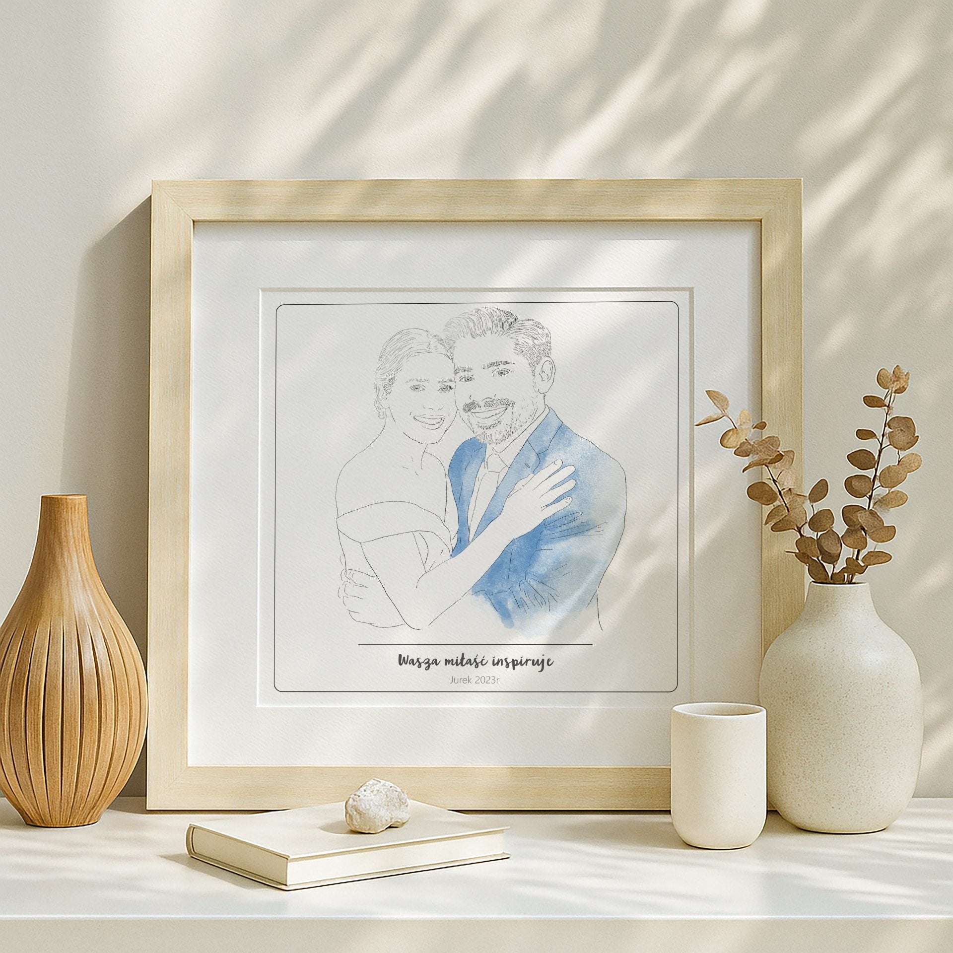 Obraz pary młodej – personalizowany portret ze zdjęcia”