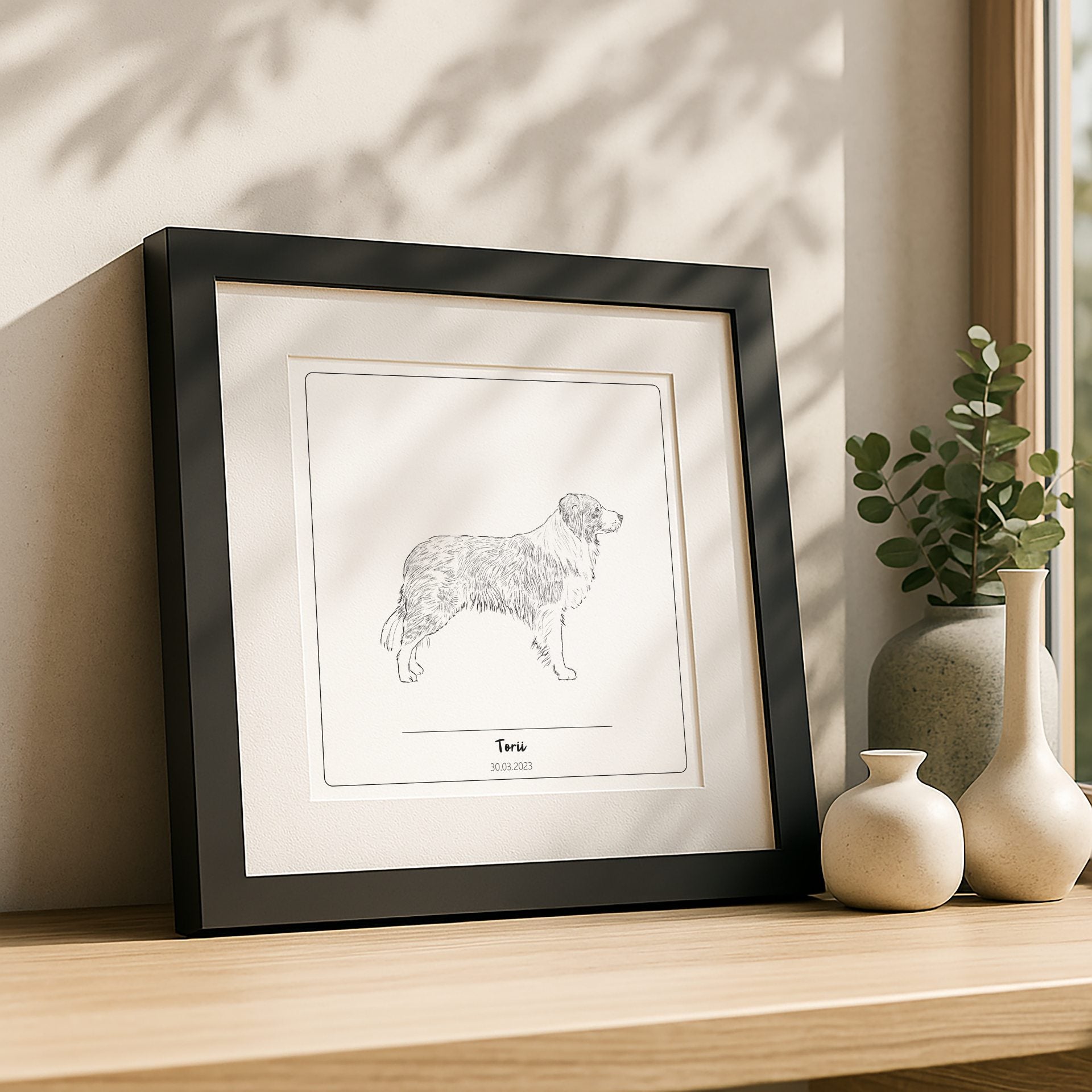 Obraz border collie – personalizowany portret psa ze zdjęcia